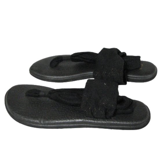 Sanuk Shoes - Sanuk Yoga Sandals Black Glitter Size 10